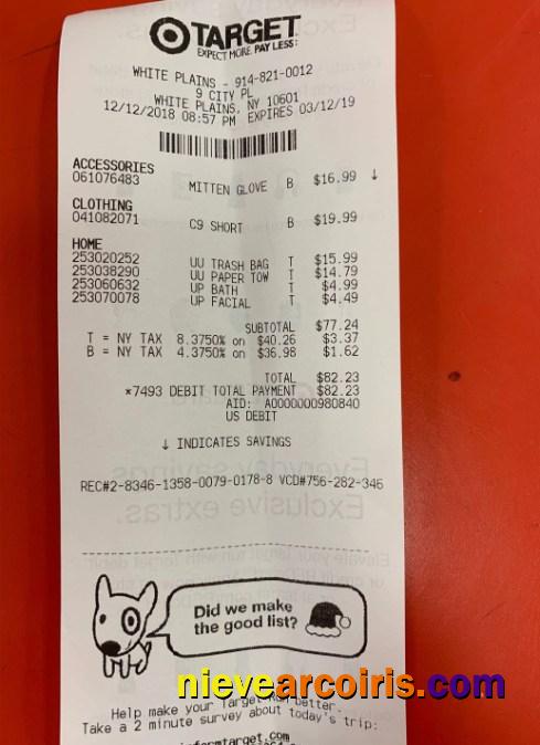 Target corporation payment receipt